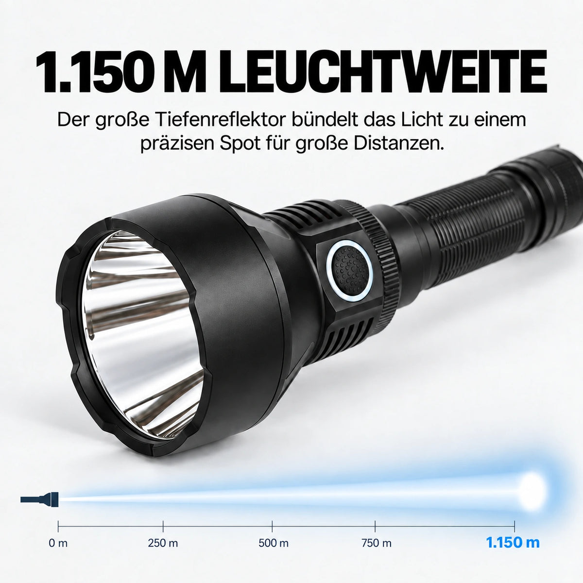 T32 Taschenlampe – 3.200 Lumen, 1.150 m Reichweite, USB-C