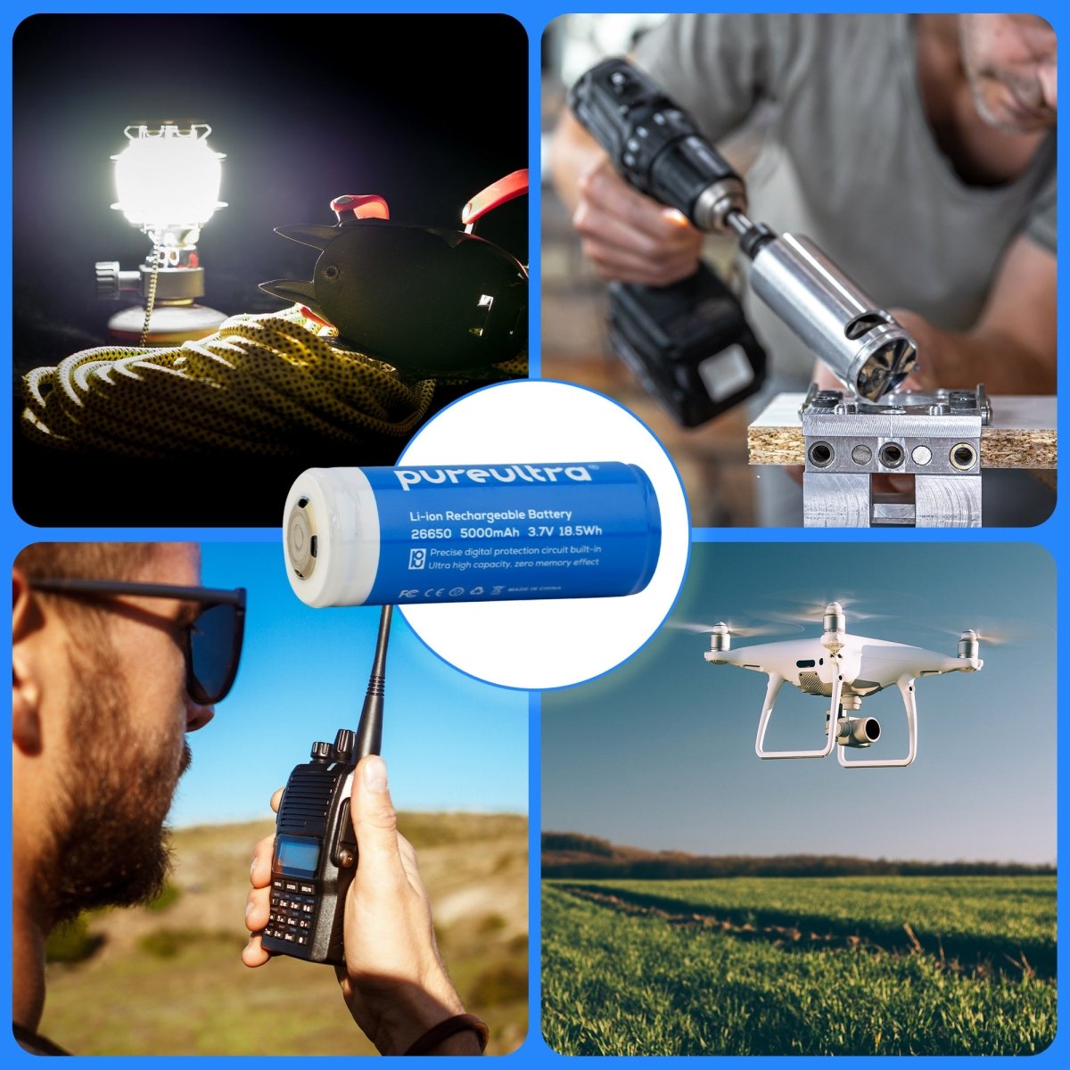 26650 Li-ion Akku – 5000mAh, 5A, 3.7V, geschützt - PureUltra