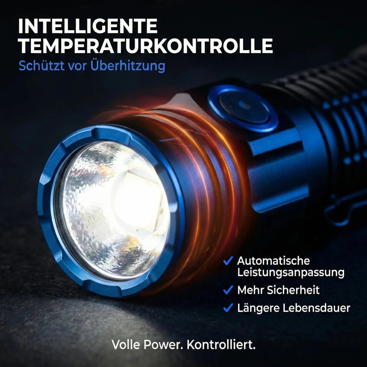 PcketBolt40 EDC LED Taschenlampe – 4.000 Lumen, 365m Reichweite, USB - C - PureUltra