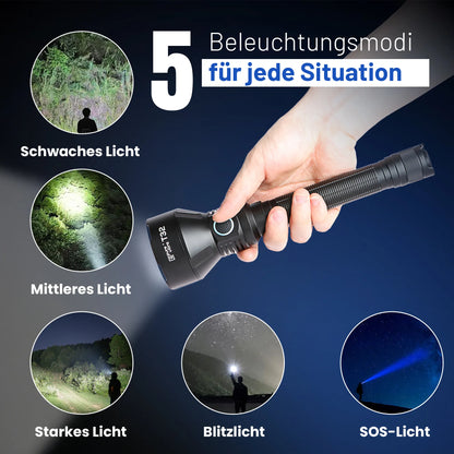 T32 Taschenlampe – 3.200 Lumen, 1.150 m Reichweite, USB-C - PureUltra