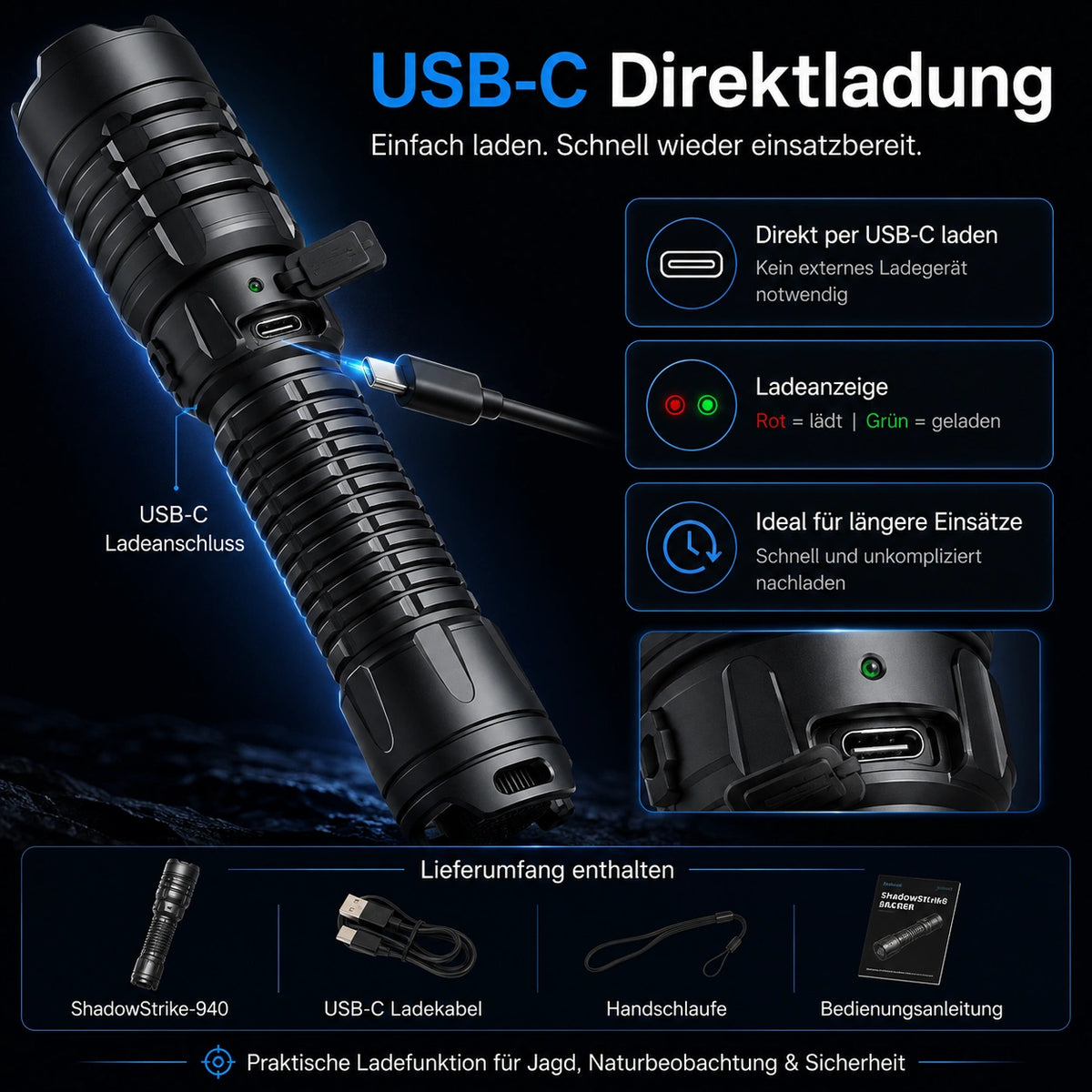 ShadowStrike IR-Aufheller 850/940nm – inkl. Akku & USB-C