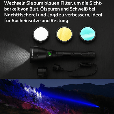 T67 LED Taschenlampe – Ultrahell, 6.700 Lumen, IP68, USB-C, 1.400 m Reichweite - PureUltra