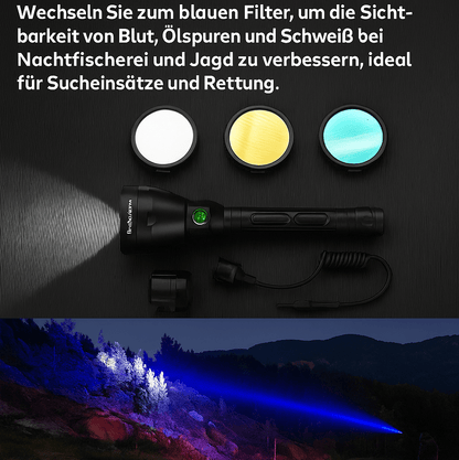 T67 LED Taschenlampe – Ultrahell, 6.700 Lumen, IP68, USB-C, 1.400 m Reichweite - PureUltra