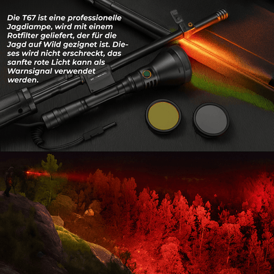 T67 LED Taschenlampe – Ultrahell, 6.700 Lumen, IP68, USB-C, 1.400 m Reichweite - PureUltra