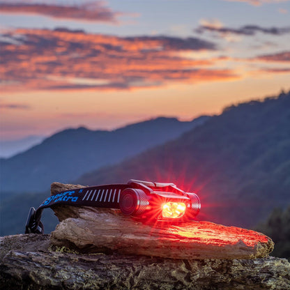 HR9 LED Stirnlampe – 900 Lumen, Rotlicht, IP66, USB-C, 300h Laufzeit - PureUltra