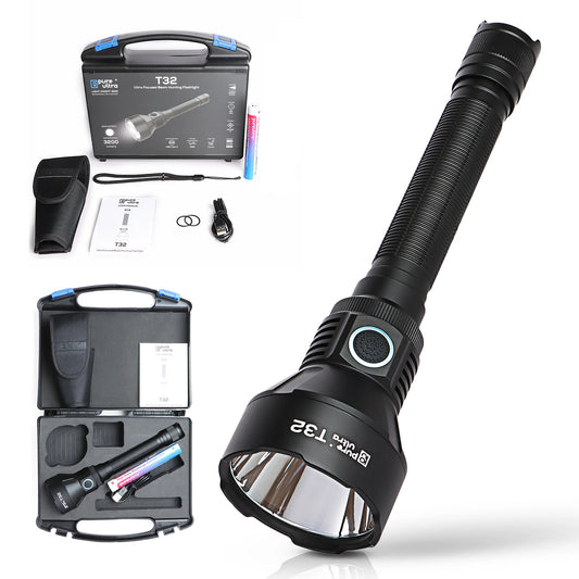 T32 Taschenlampe – 3.200 Lumen, 1.150 m Reichweite, USB-C - PureUltra