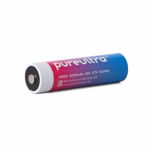 PureUltra 18650 Li-ion Akku – 10A, 4000mAh,3.7V, geschützt - PureUltra