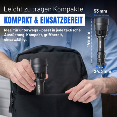 IR94 LED - Taschenlampe – 3 - in - 1 Licht (Weiß, Grün, IR940nm) mit Zoom & Dimmer - PureUltra