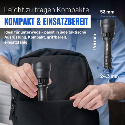 IR94 LED - Taschenlampe – 3 - in - 1 Licht (Weiß, Grün, IR940nm) mit Zoom & Dimmer - PureUltra