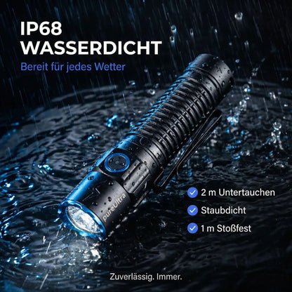 PcketBolt40 EDC LED Taschenlampe – 4.000 Lumen, 365m Reichweite, USB - C - PureUltra