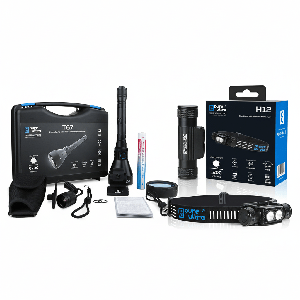 PureUltra T67 + H12 Profi - Bundle – Taschenlampe & Stirnlampe - PureUltra