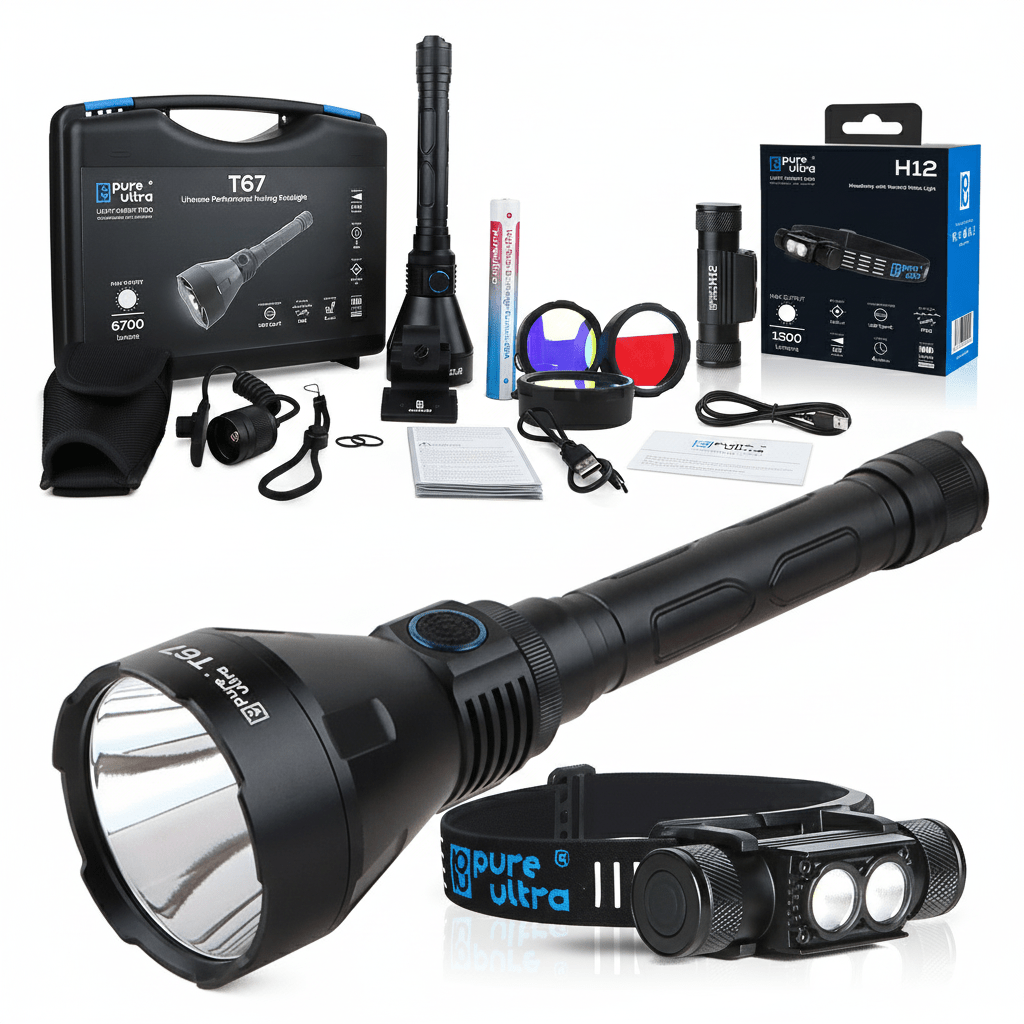 PureUltra T67 + H12 Profi - Bundle – Taschenlampe & Stirnlampe - PureUltra
