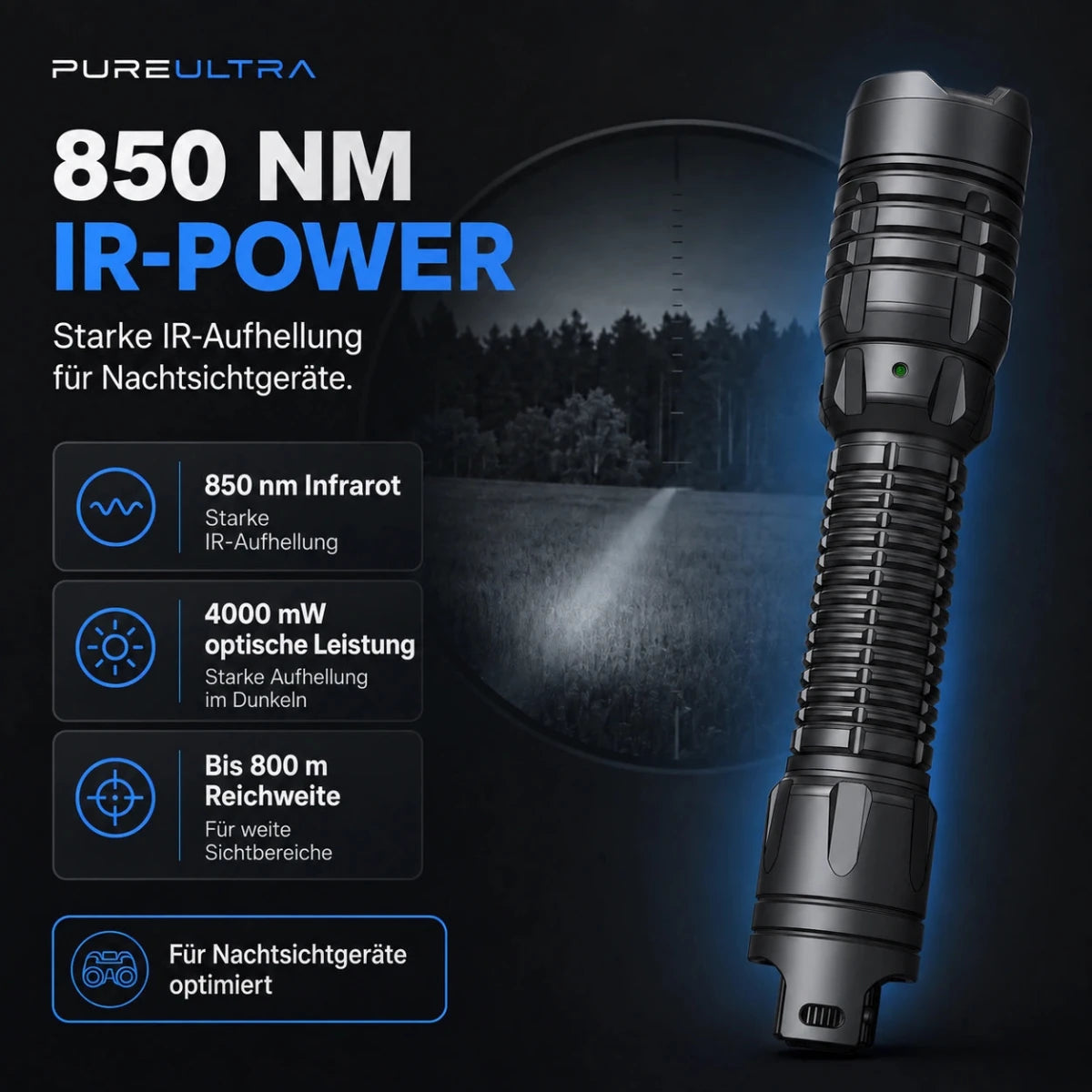 ShadowStrike IR-Aufheller 850/940nm – inkl. Akku & USB-C - PureUltra